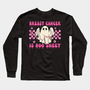 Breast Cancer Is Boo Sheet Halloween Breast Cancer Awareness meme Long Sleeve T-Shirt